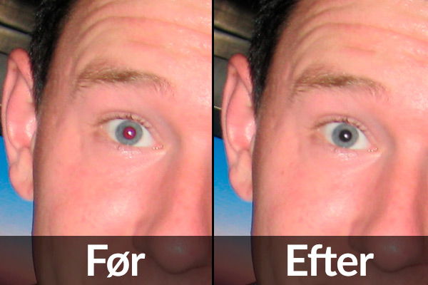 Sådan fjerner du røde øjne fra billeder